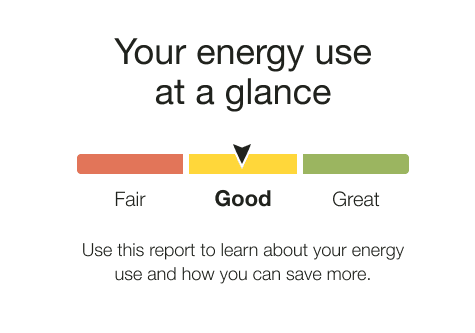 Image of Energy Use Benchmark module's design for the Progress Report , Limited Income Report, and Time of Use Report