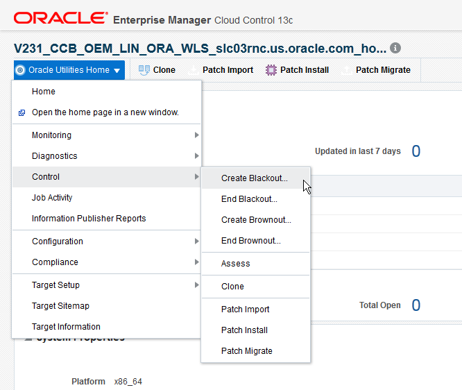 Procedure-based target controls run administrator utilities that are normally submitted from the command line.
