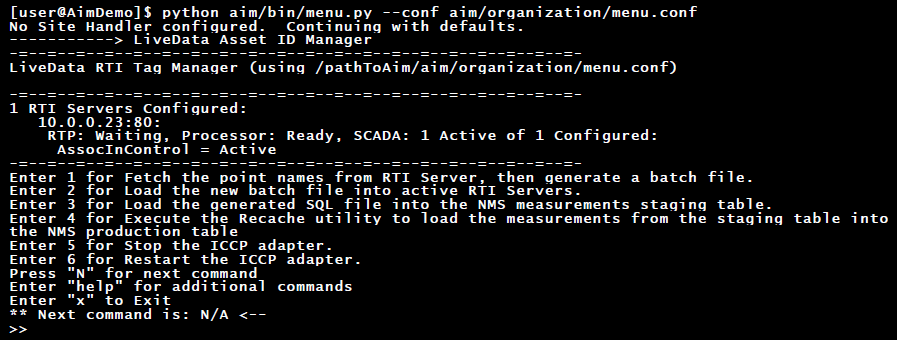 Image of AIM in Linux terminal