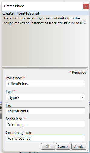 Image of PointToScript properties