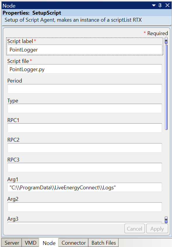 Image of Setup Script Properties