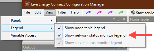 Image of Configuration Manager Legend menu