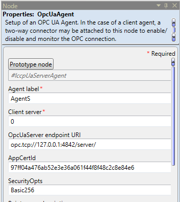 Image of OpcUaAgent properties