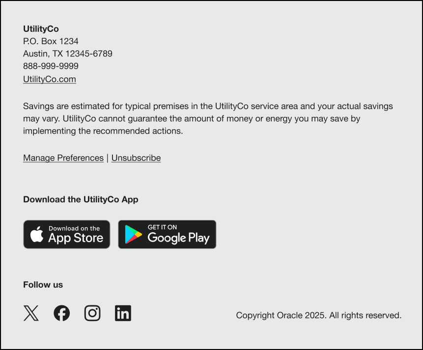 This image shows an example of the footer.