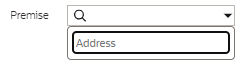 Image of the Premise input field with the filter area open below the input.