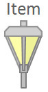 Illustrates an "item" which is a device used to represent lamps, poles, current transformers, backflow devices, pulse initiators, etc.