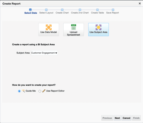 Image of create report screen