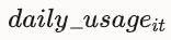 Daily usage placeholder in the equation