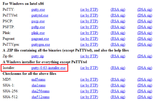 Image highlighting the installer file