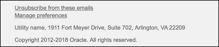 This image shows an example of the footer module.