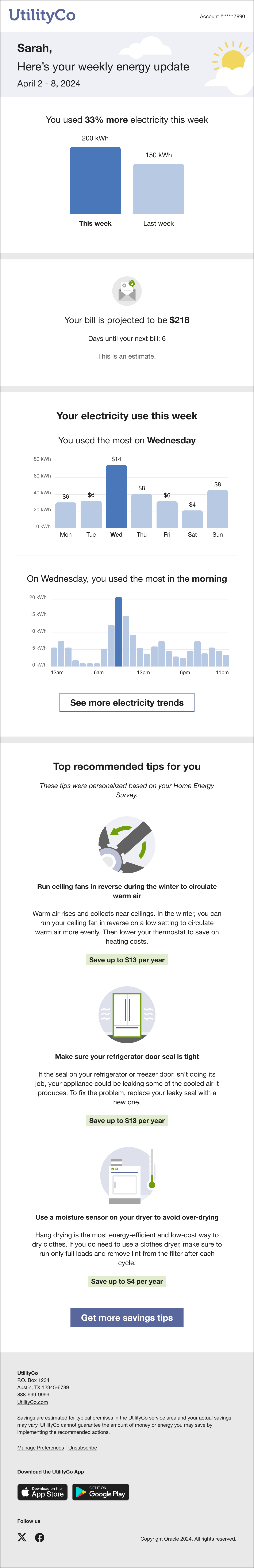 This image shows an example of the emails.