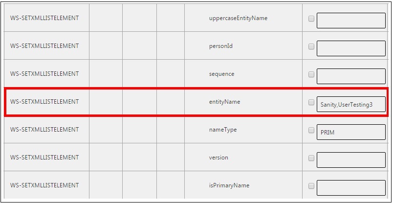 Shows how to search for the requisite field and enter the component test data.