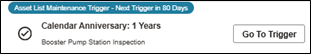 Example of Asset List Maintenance Trigger Insight