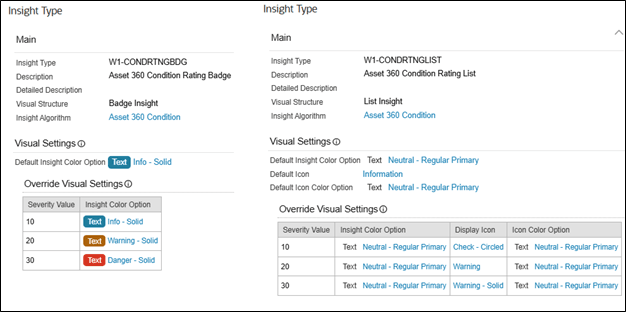 Example of Condition Rating Insight Type