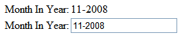 HTML rendered oraType="monthInYear"