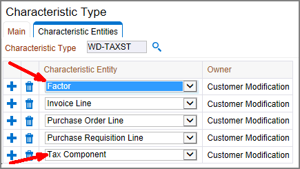 Invoice Tax Calculation Characteristic Type Settings