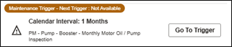 Example of Maintenance Trigger Insight