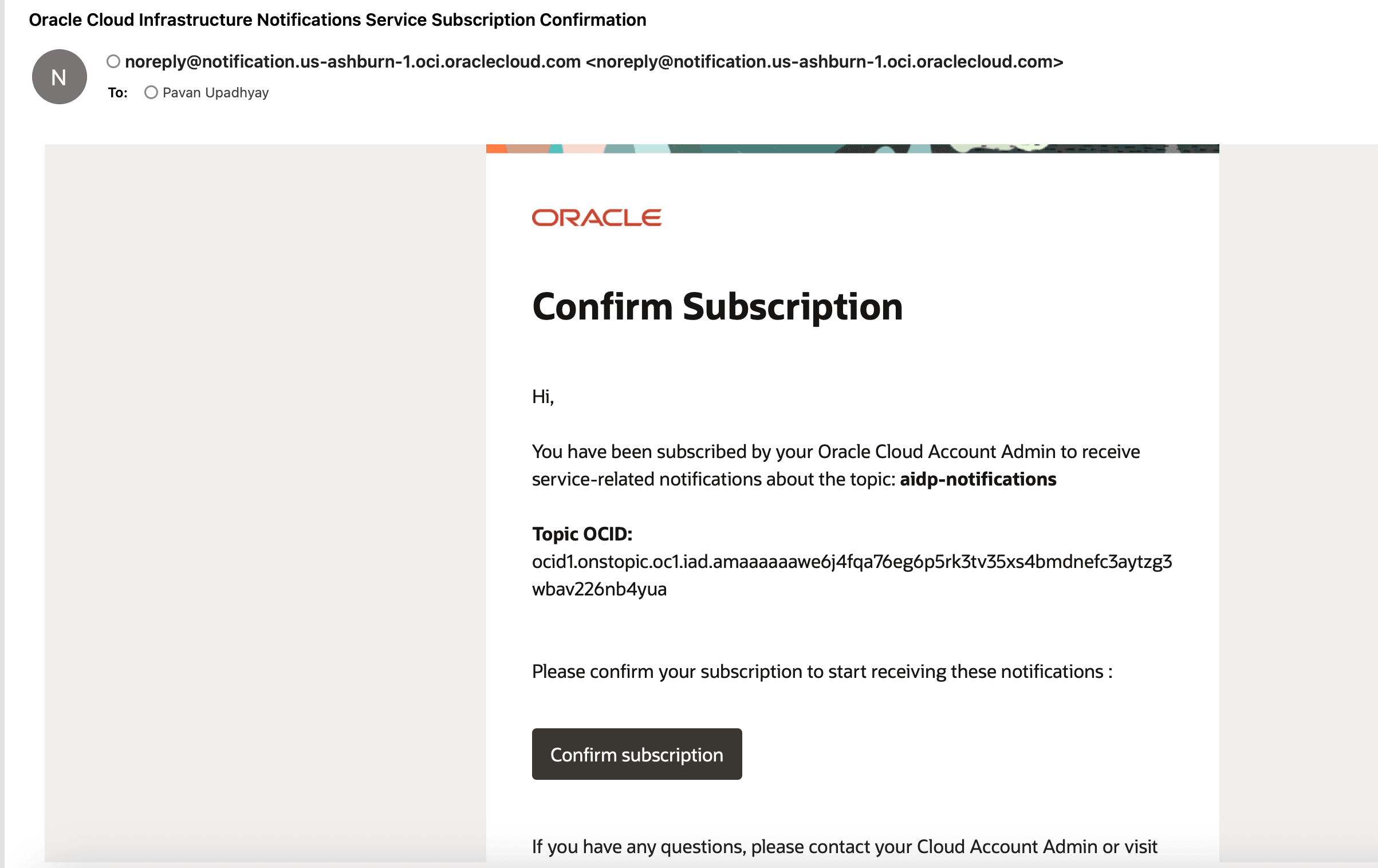 image Confirm Subscription