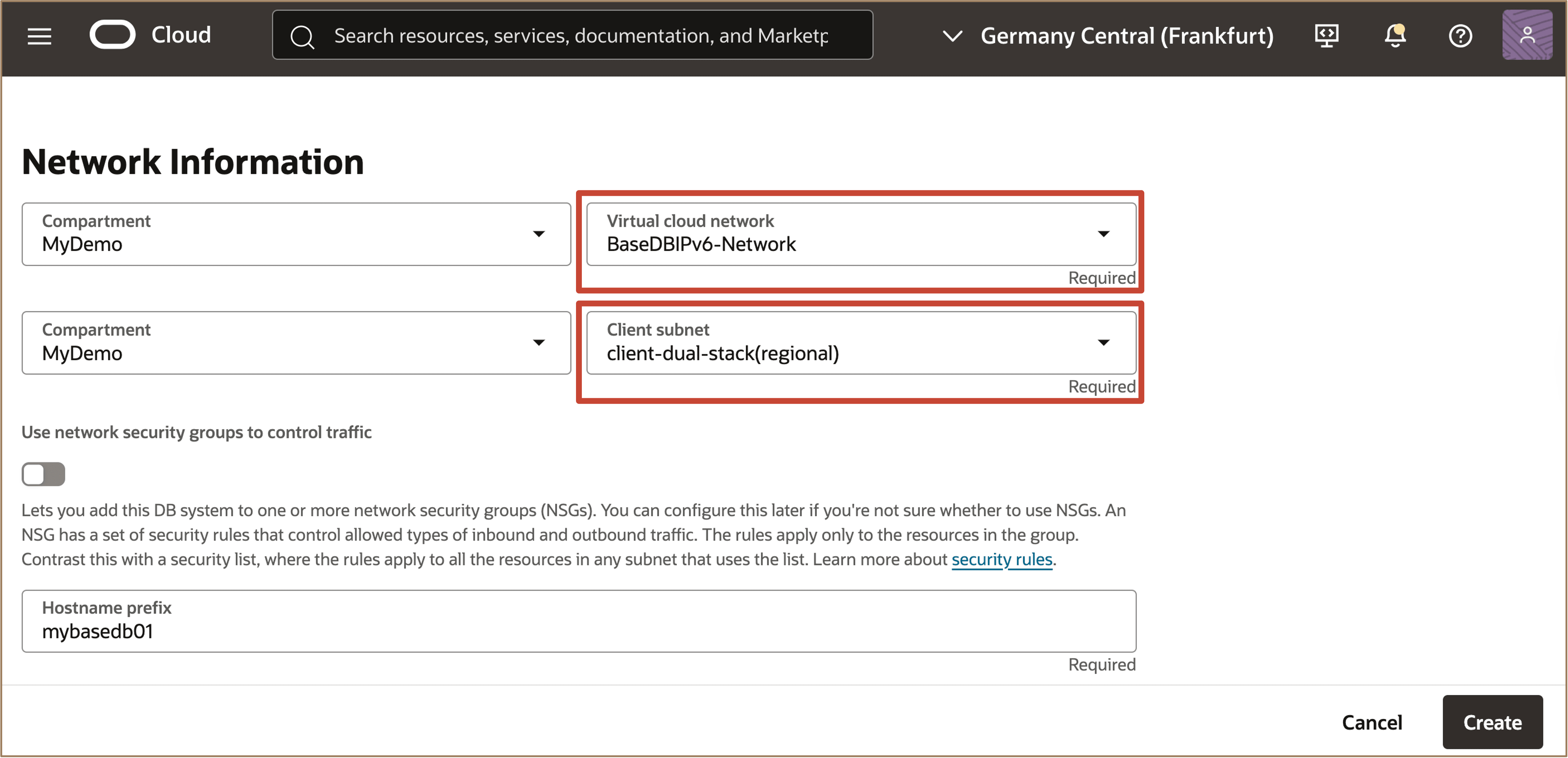 Image showing configure network settings