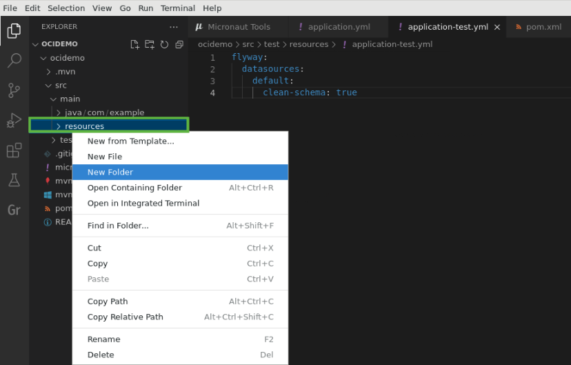 Create a new folder in VS Code