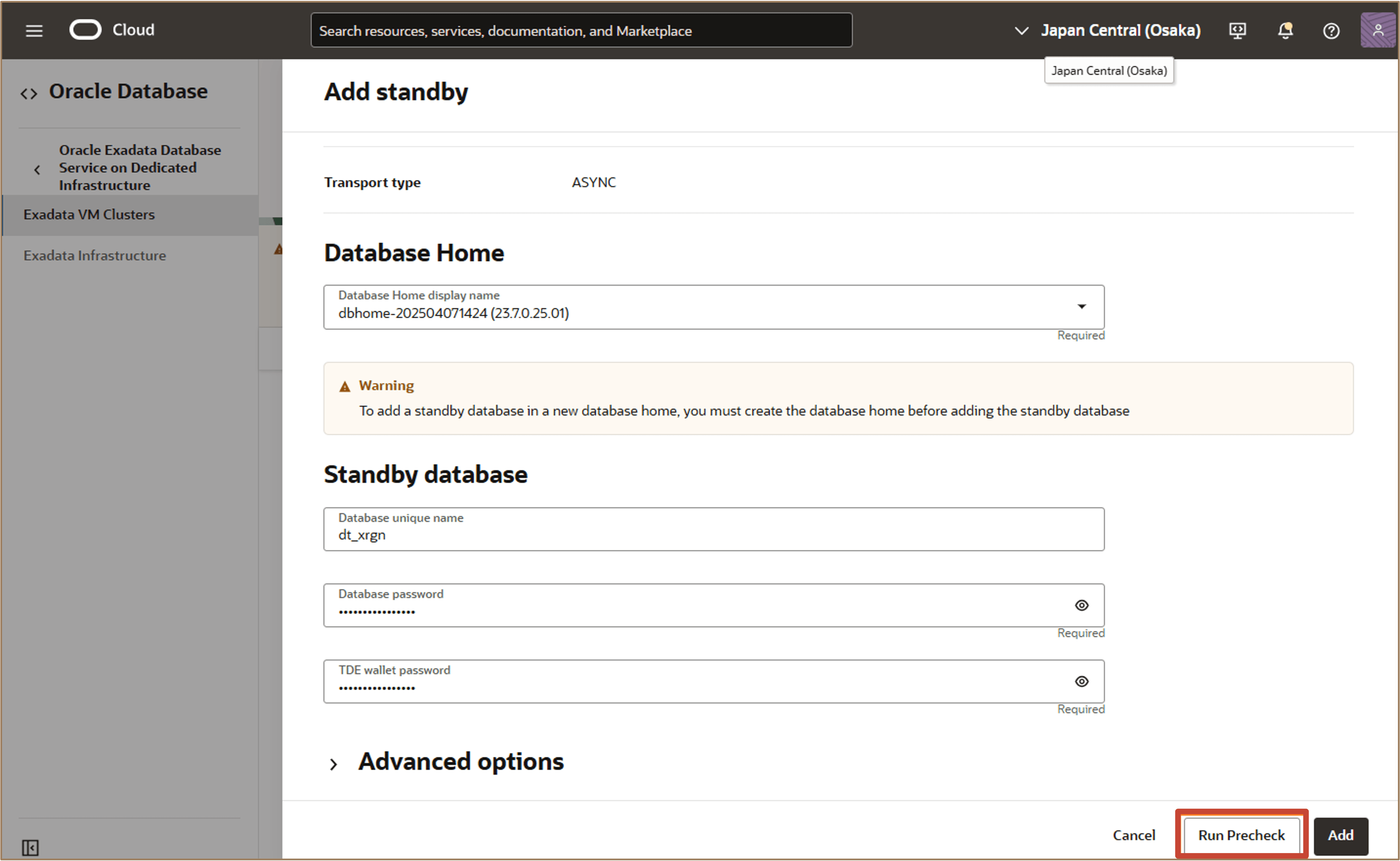 Image showing run precheck button
