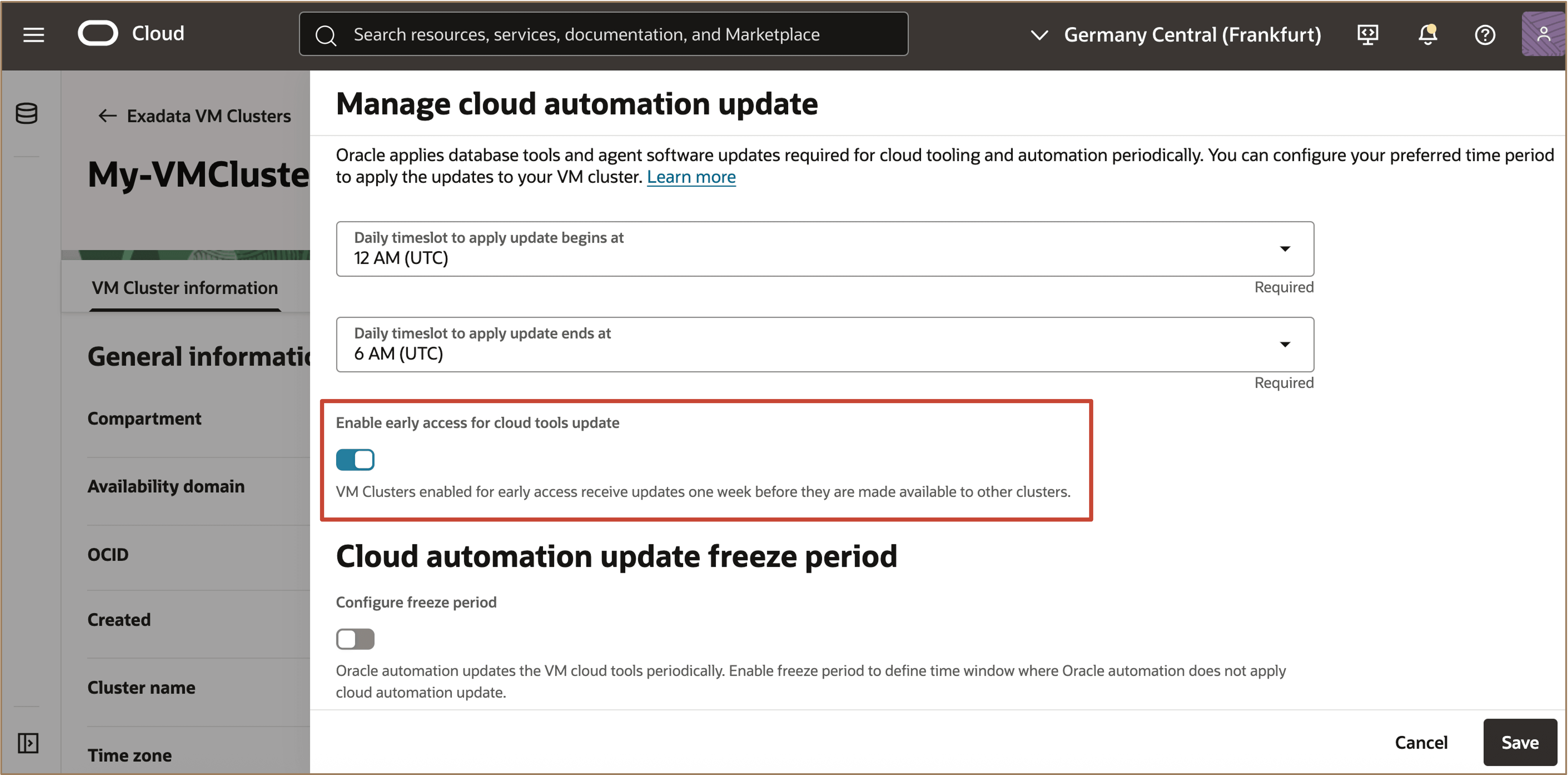 Image showing how to configure early access flag