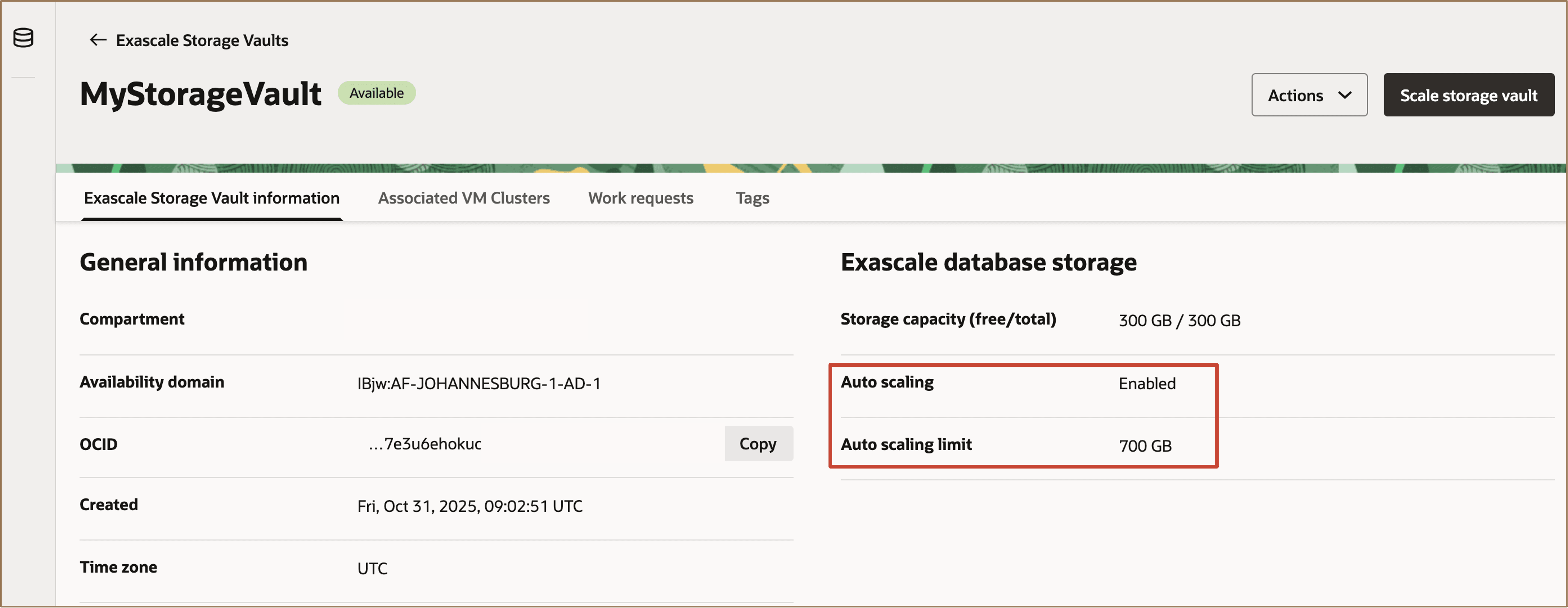 Image showing Storage auto scaling