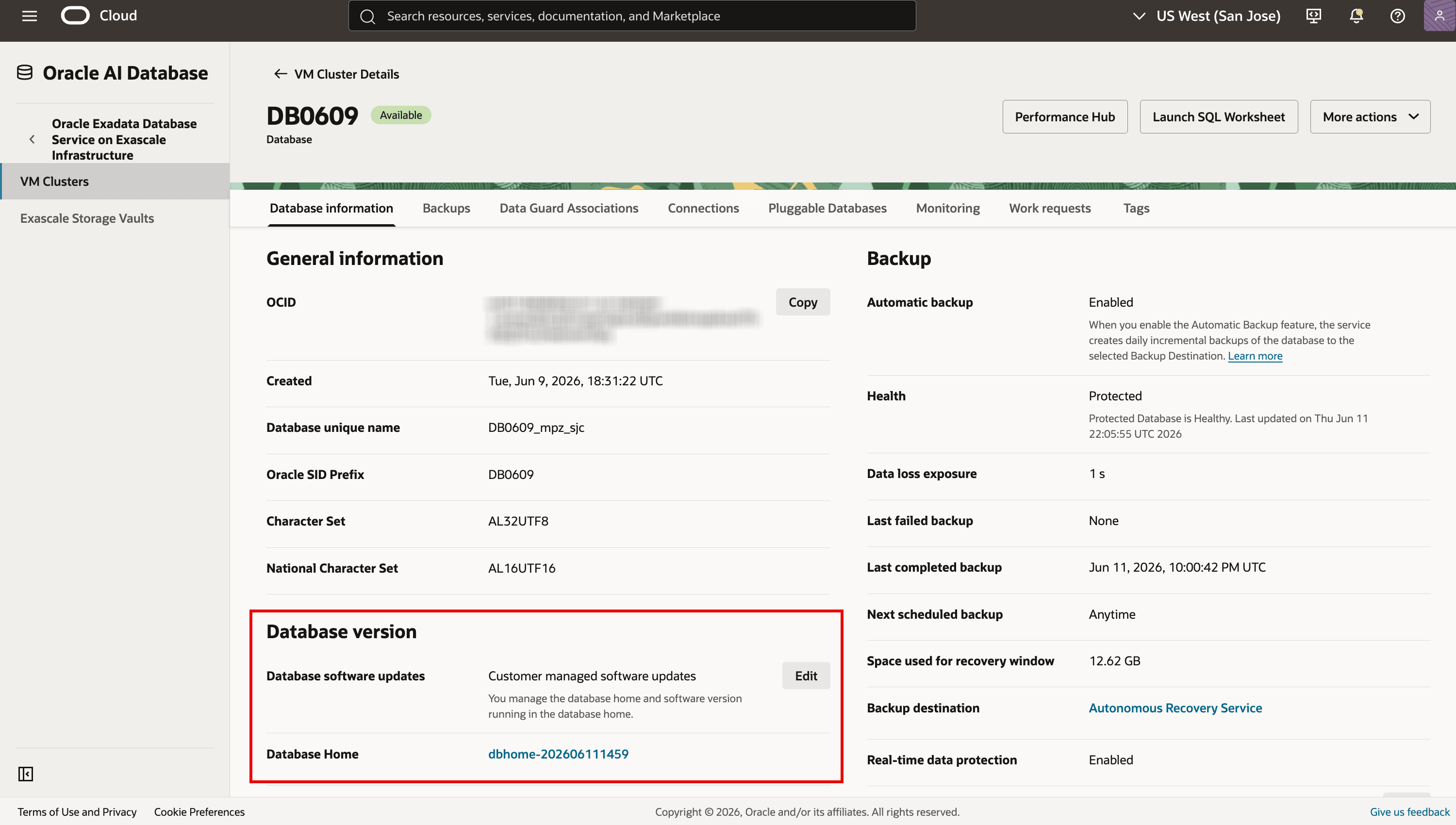 Database details after move home