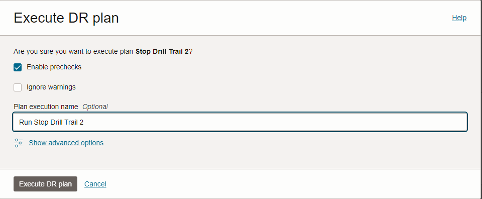 Run Disaster Recovery Plan 