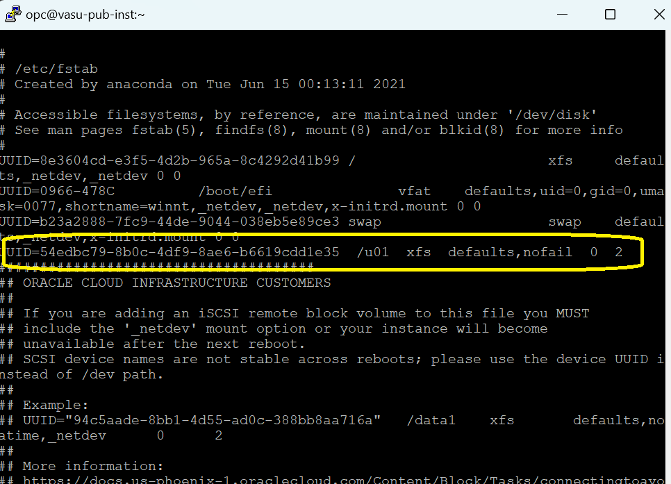 FSTAB details in FF