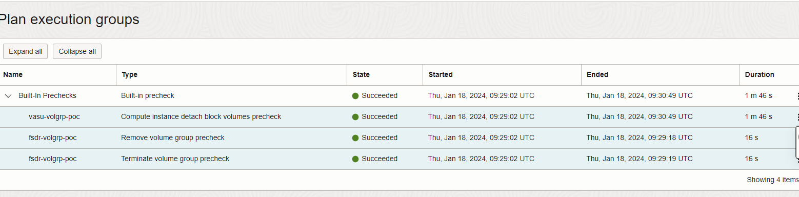 Switchover precheck status 