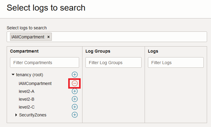 Adding the Compartment to the Logging Search