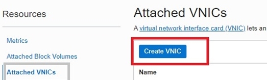 Create a VNIC