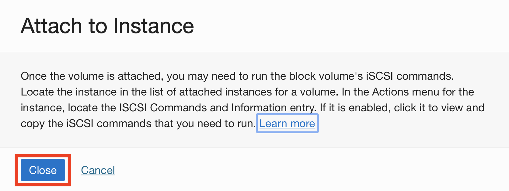 Attach to Instance Dialog