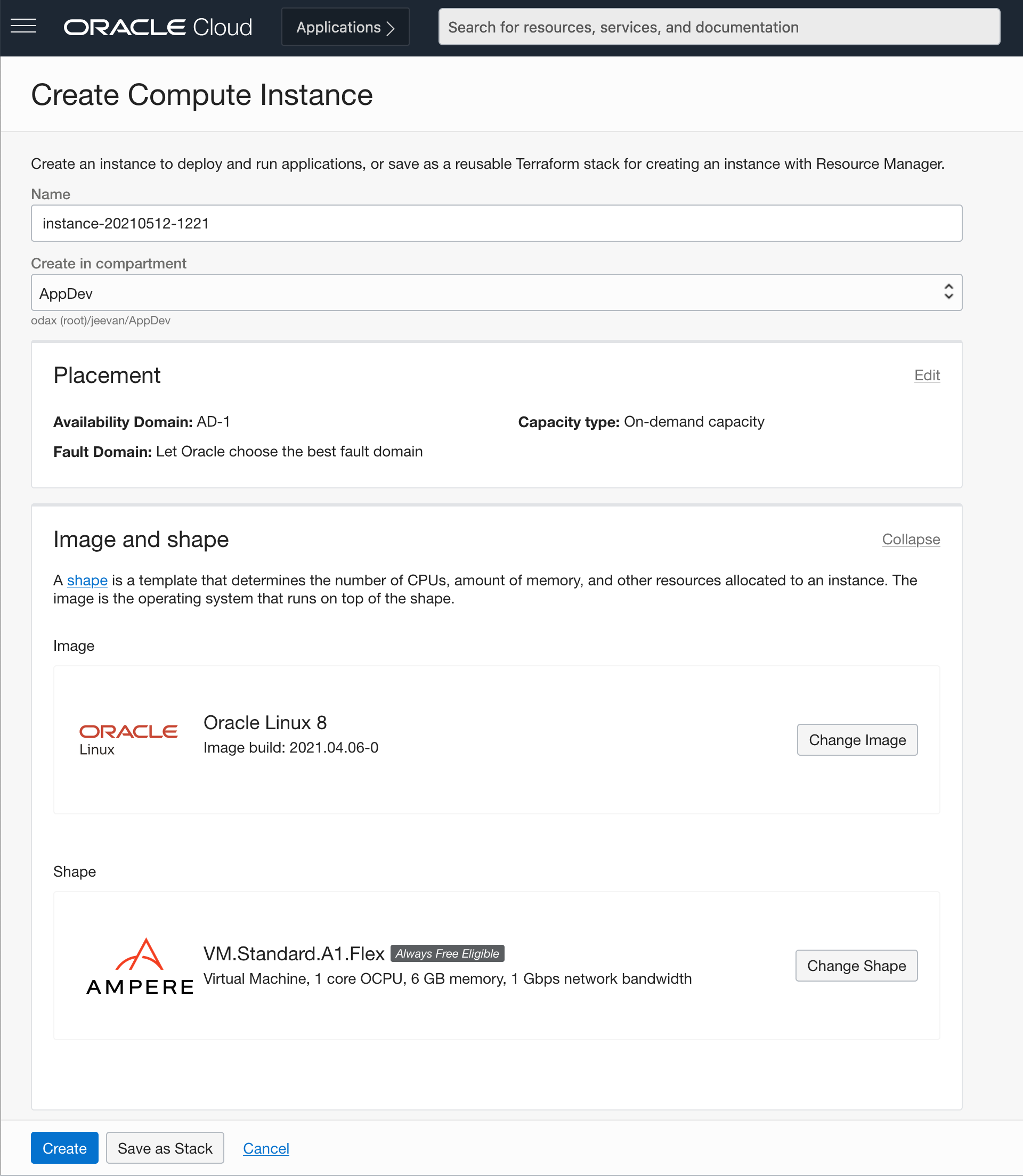  Create Instance