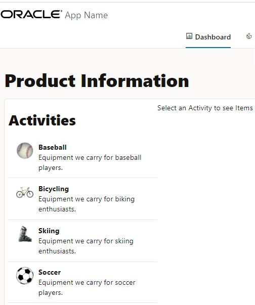 Product Information page
