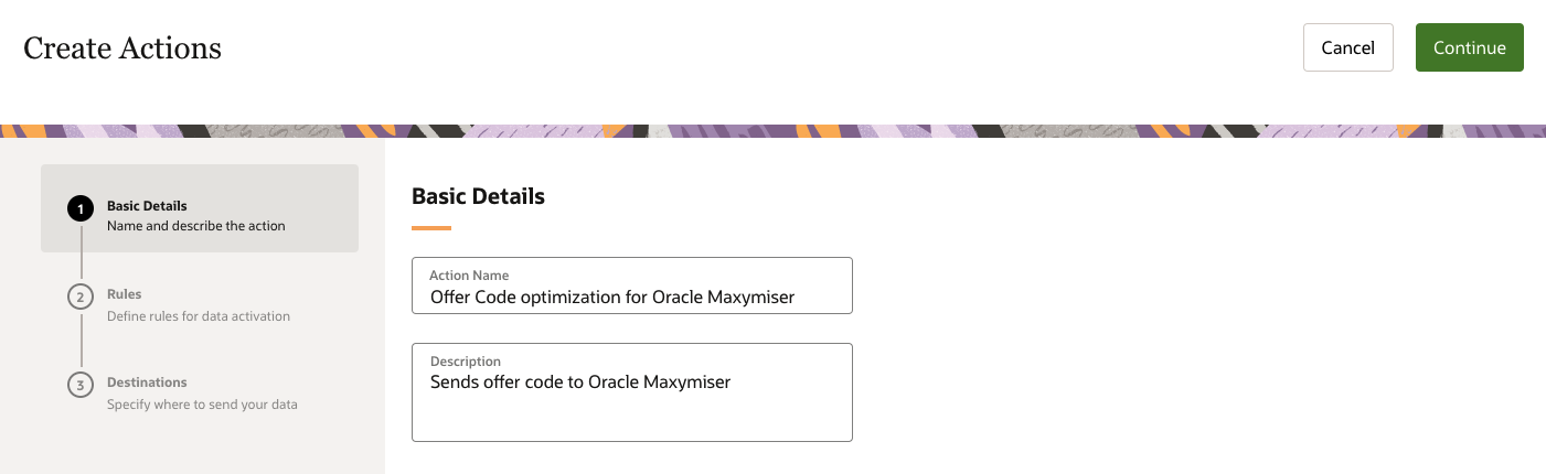Actions - Basic Details Actions - Basic Details