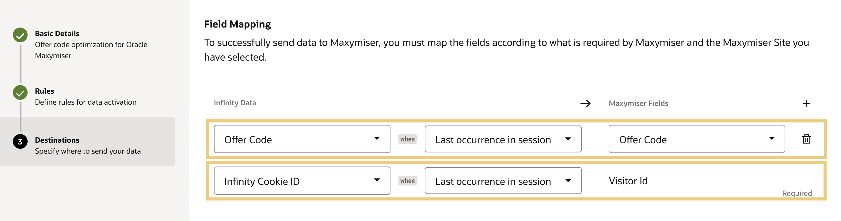 Mapping your parameters to Oracle Maxymiser Mapping your parameters to Oracle Maxymiser