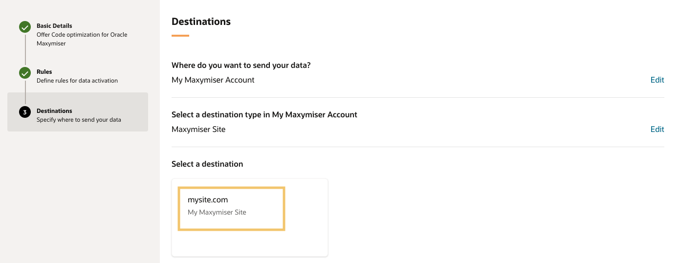 Selecting your Oracle Maxymiser Site Selecting your Oracle Maxymiser Site
