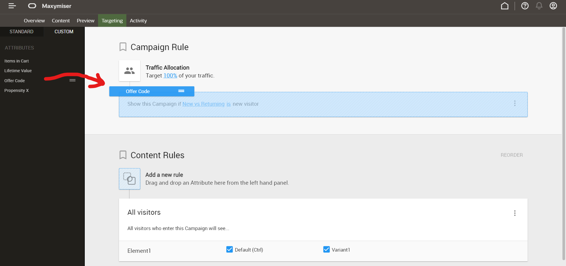 Oracle Maxymiser - Offer Code targeting Oracle Maxymiser - Offer Code targeting