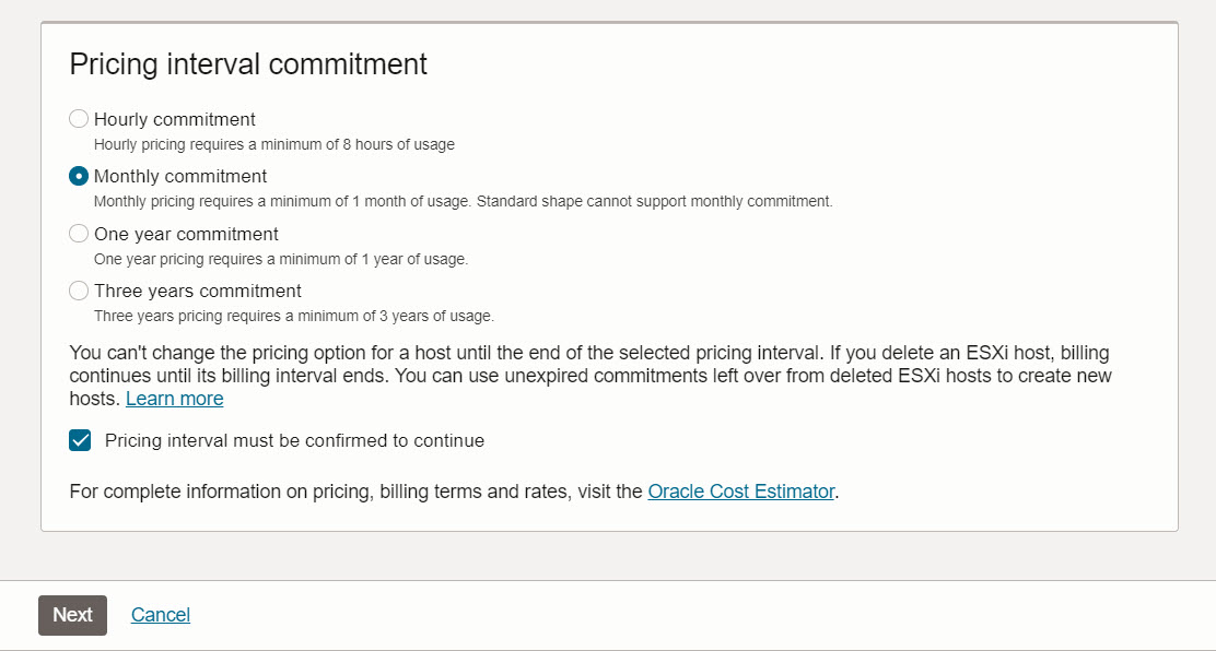 Pricing Interval Commitments