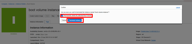 Terminate Instance Button