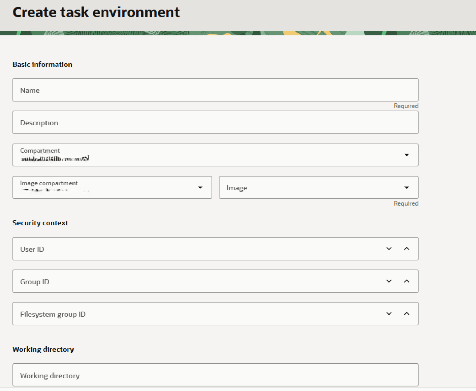 Create Task Environment