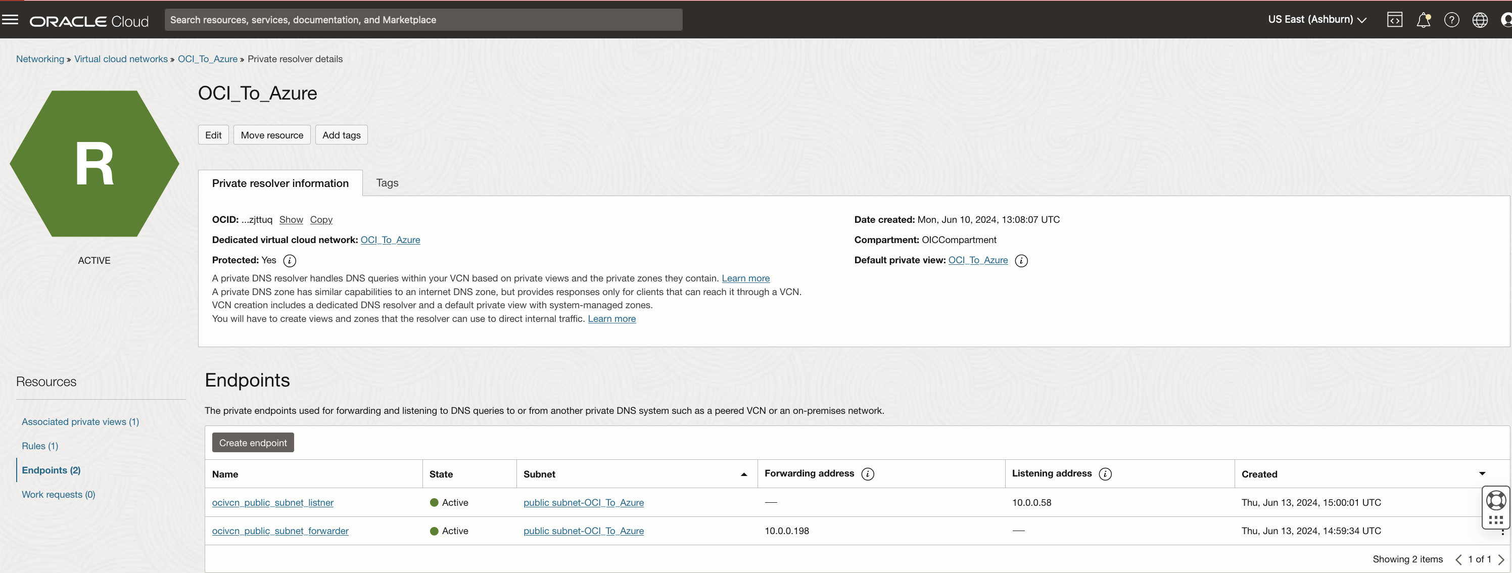 OCI DNS Endpoint