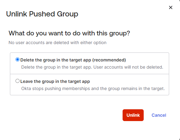 unlinkpushgroups