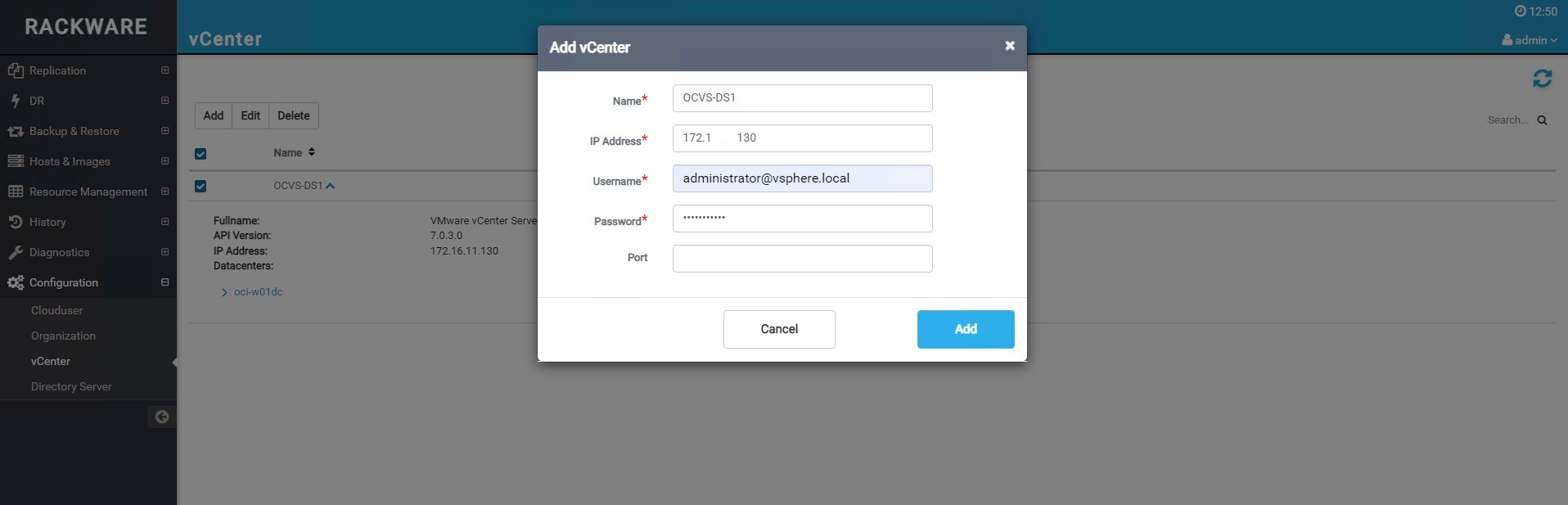 Add vCenter
