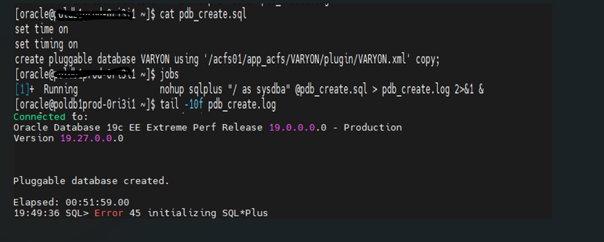 create pluggable database