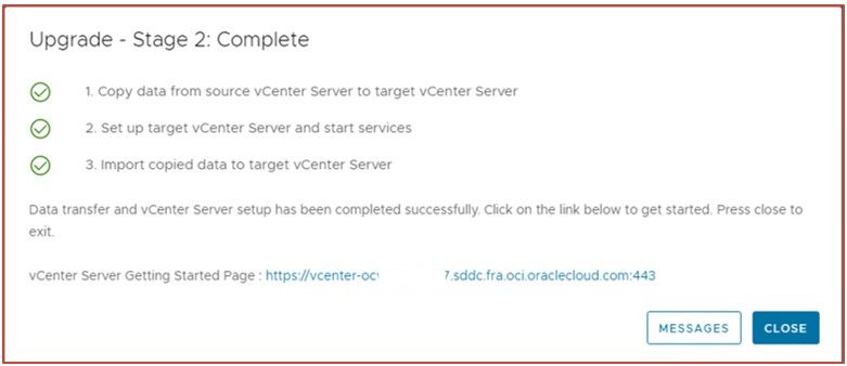 Upgrade the vCenter server