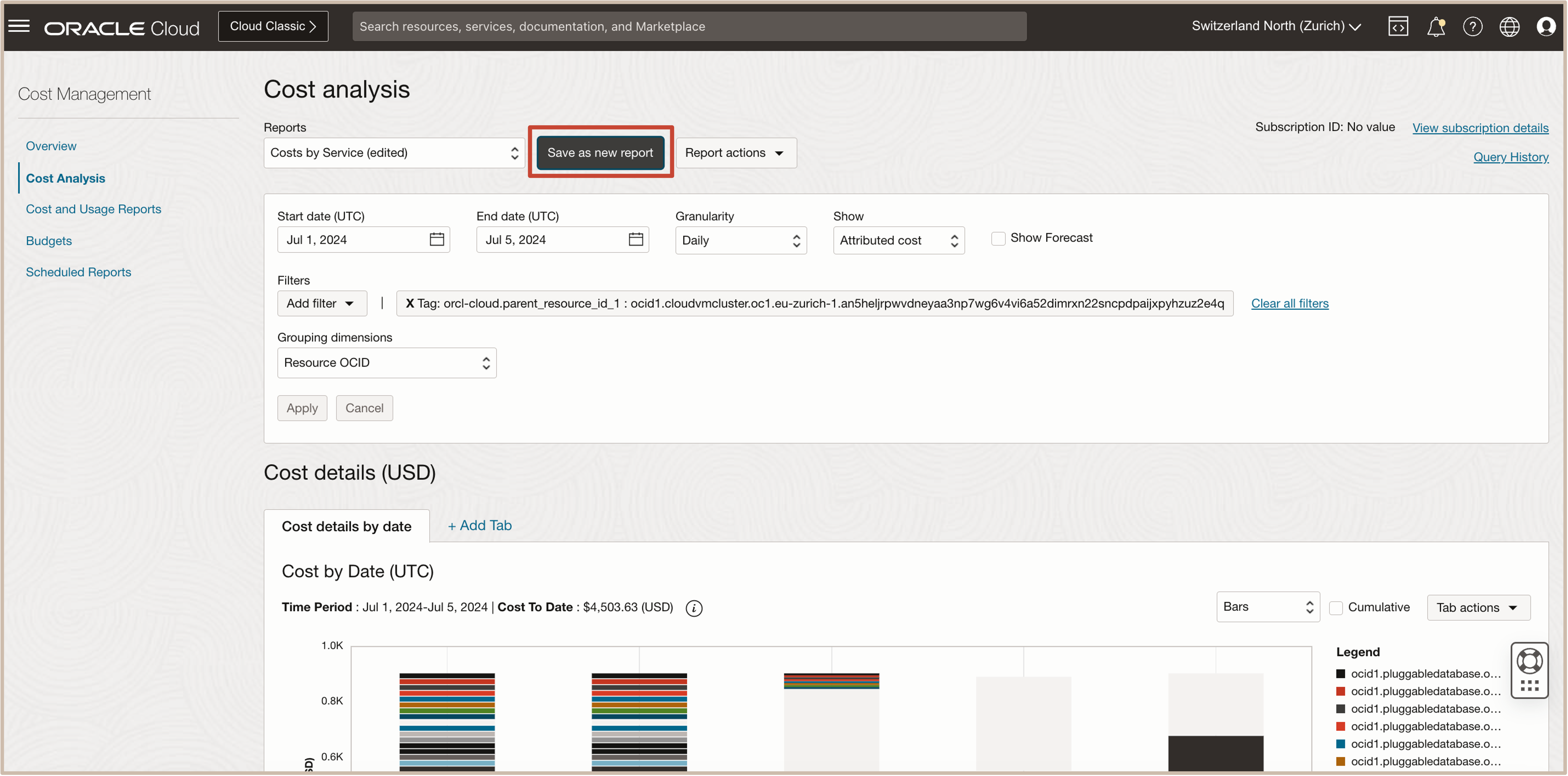 Image showing to save as new report