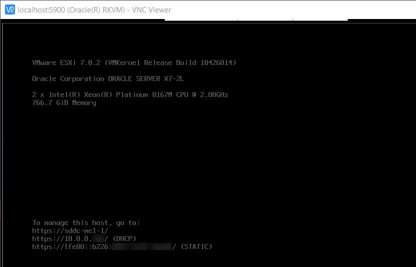 Accessing VMware DCUI using VNC Viewer